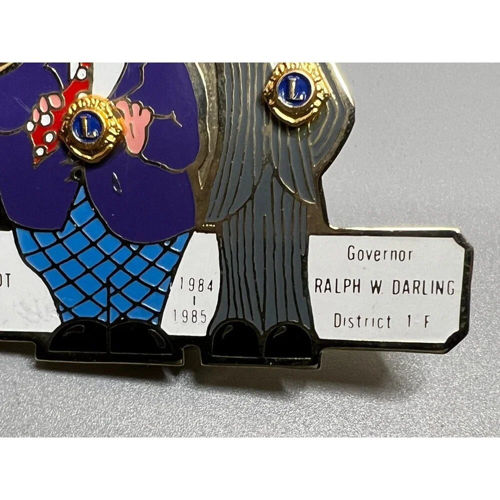 Laurel & Hardy Lion's Club Governor Don Dennstaedt & Ralph W. Darlin Lapel Pin